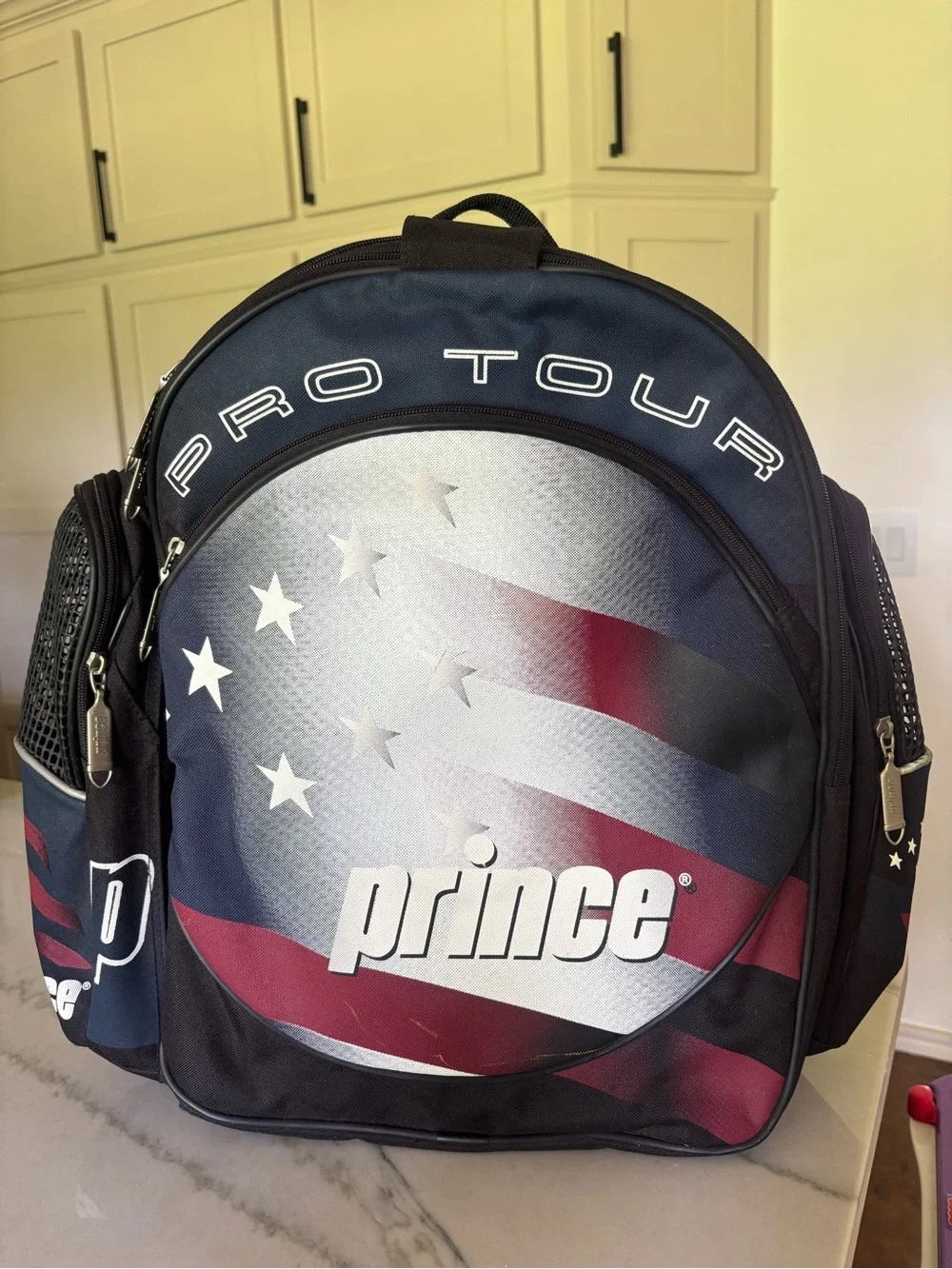 Vintage Prince Pro Tour Backpack American Flag Travel Tennis Bag Large
